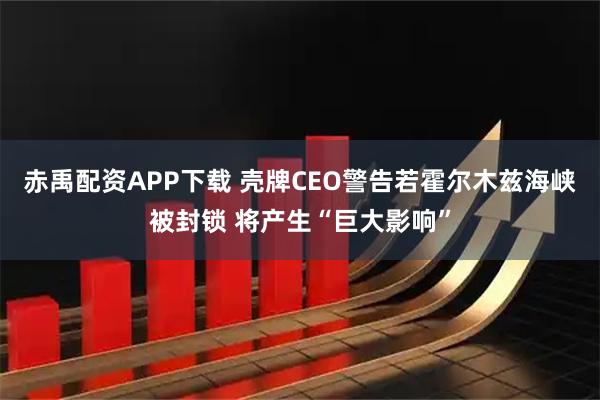 赤禹配资APP下载 壳牌CEO警告若霍尔木兹海峡被封锁 将产生“巨大影响”