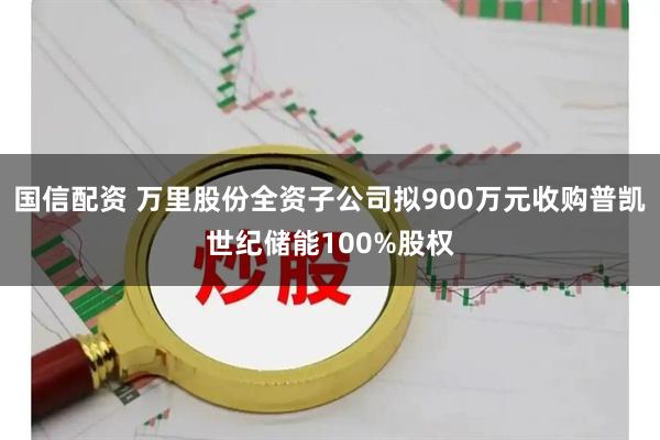 国信配资 万里股份全资子公司拟900万元收购普凯世纪储能100%股权